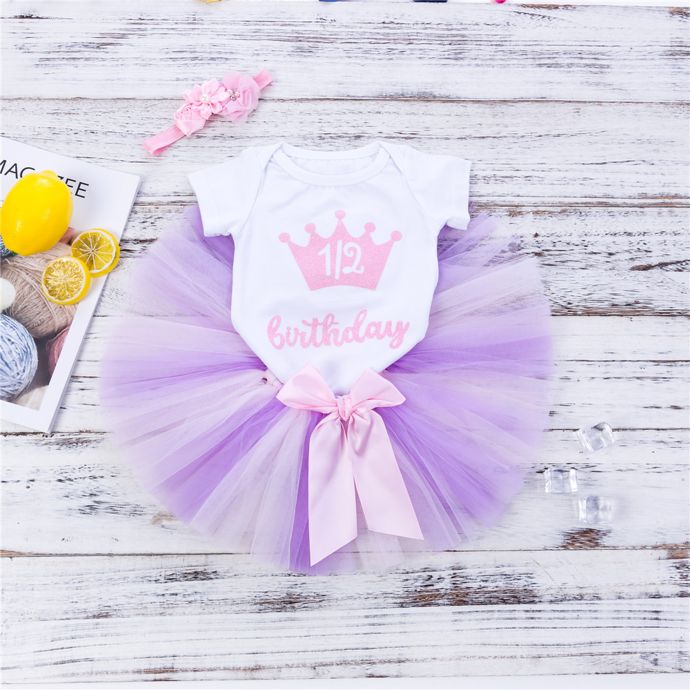 2023 Custom Baby Girl Toddler Kids 1st 2nd 3rd Birthday Party Cake Smash Outfit Rainbow Tutu Skirt Set Photo Shooting Clothes