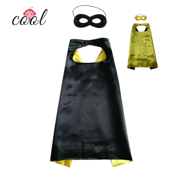 Halloween costumes cape cosplay kids capes mask set two layers colour custom logo superhero capes in bulk