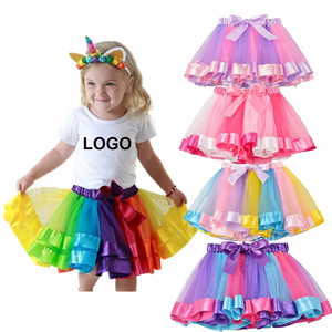 Mesh baby Girl Skirt Kids Rainbow Tutu  Ballet Skirt Cute Princess Tutu for Baby Girls first birthday Toddlers tutu skirts