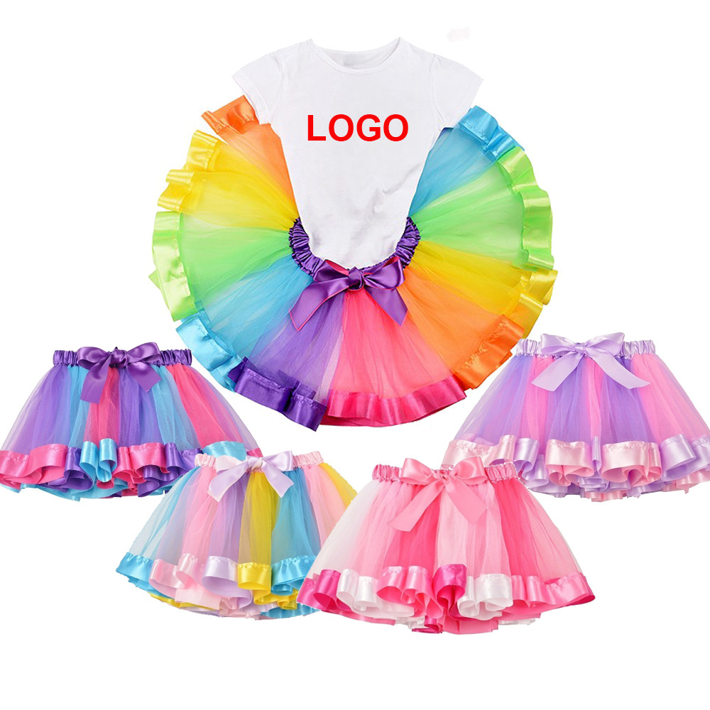 Mesh baby Girl Skirt Kids Rainbow Tutu  Ballet Skirt Cute Princess Tutu for Baby Girls first birthday Toddlers tutu skirts