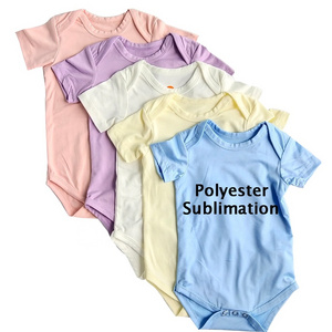 100% polyester blank baby onesie for sublimation baby infant toddler clothes short sleeve polyester sublimation baby rompers