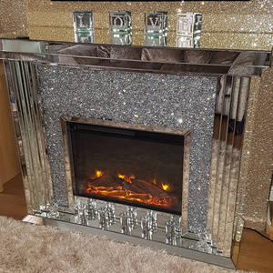 Coolbang Modern Design and Hot Sales Diamond Crushed Mirrored Fireplace