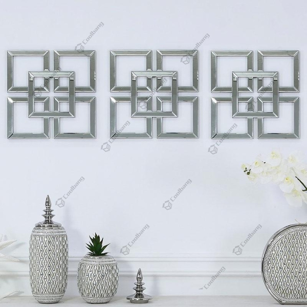 Top Seller mirrored Wall Art Decor Gift Wall Art Mirror Set