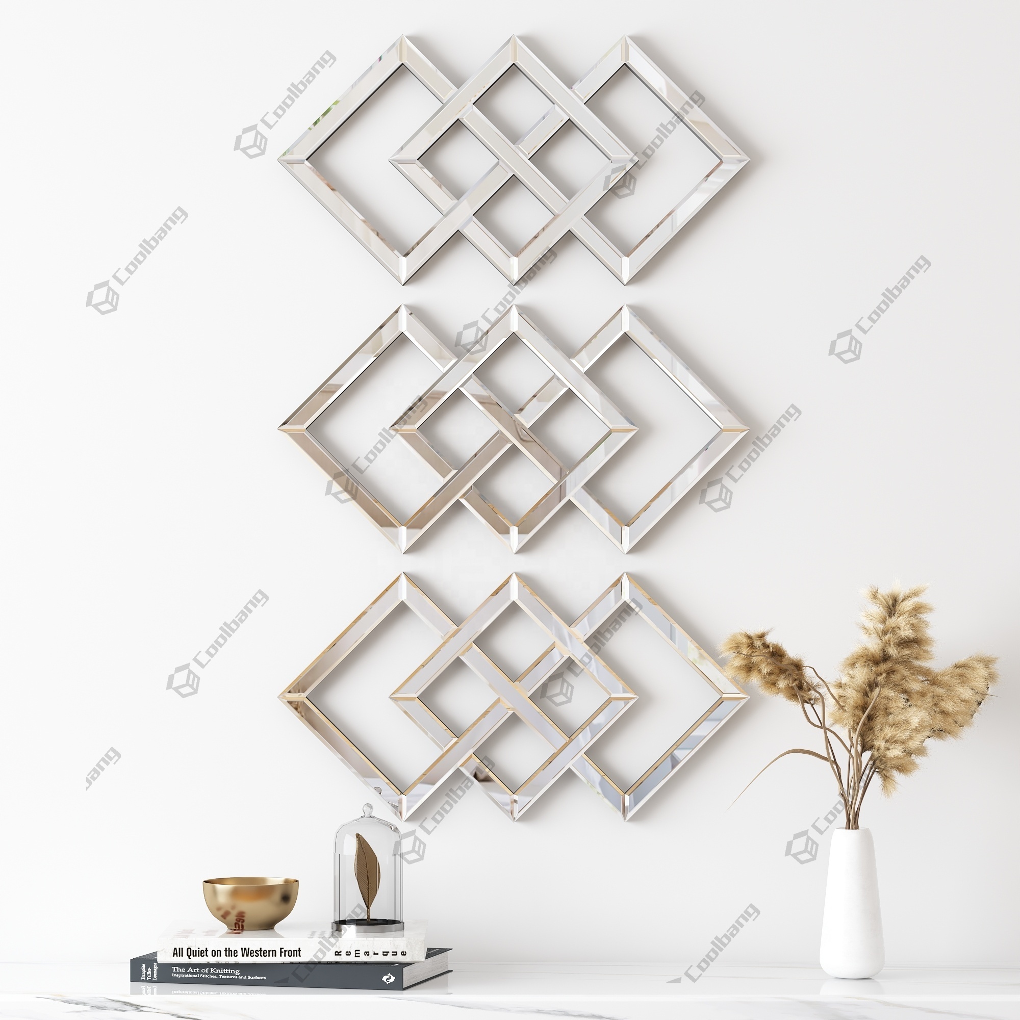 Modern Sliver Mirror Decorative Combination Wall Art