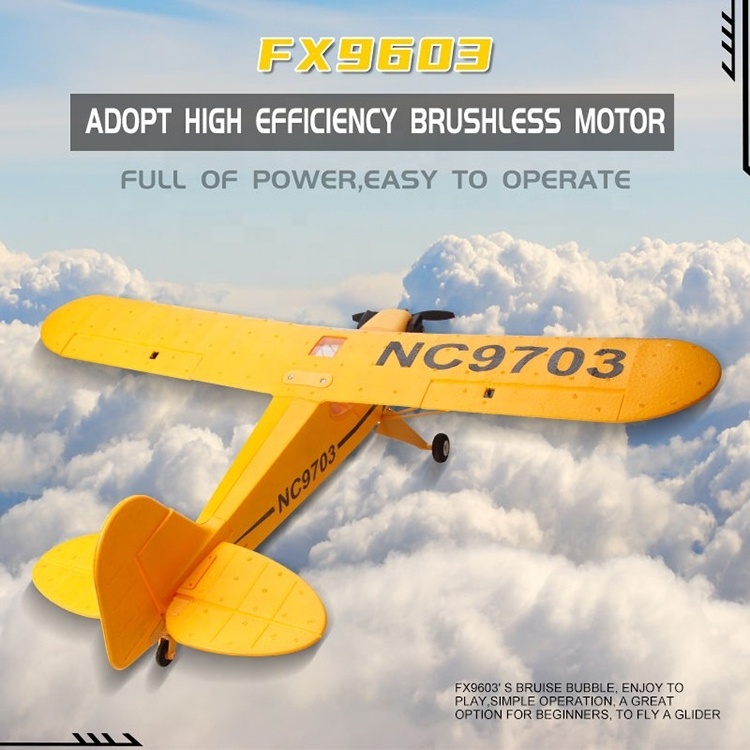 FX9703 2.4G 5CH EPP Foam J3 RC Glider 3D6G Brushless Fixed Wing Outdoor Remote Control Airplane RC Plane Aircraft Flying Toys