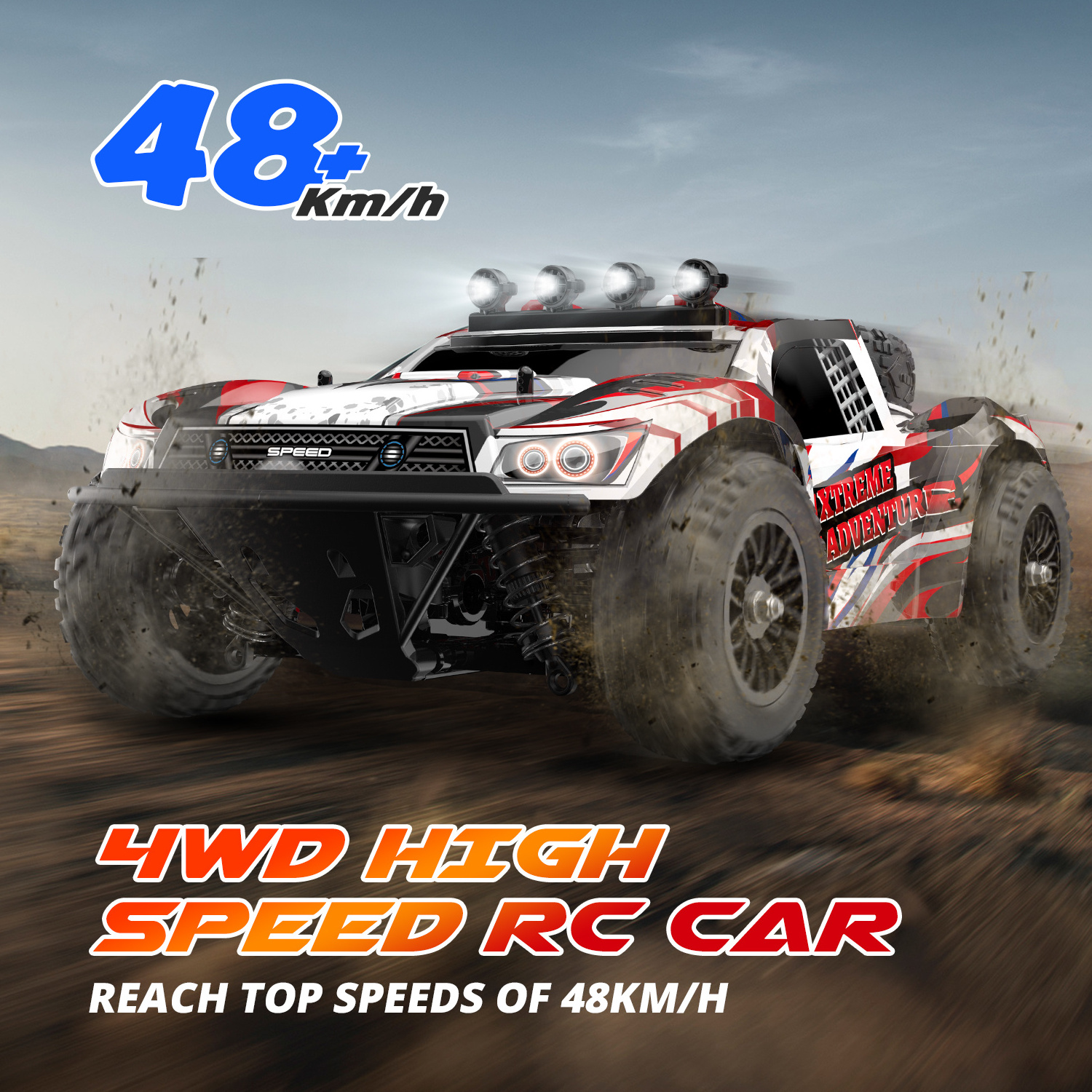 9201E 1/10 Scale Monster Truck RC Cars 4WD 540 Motor 40KM/H High-speed Drift 2.4Ghz Remote Control Cars Toys for Boys Kids Gifts