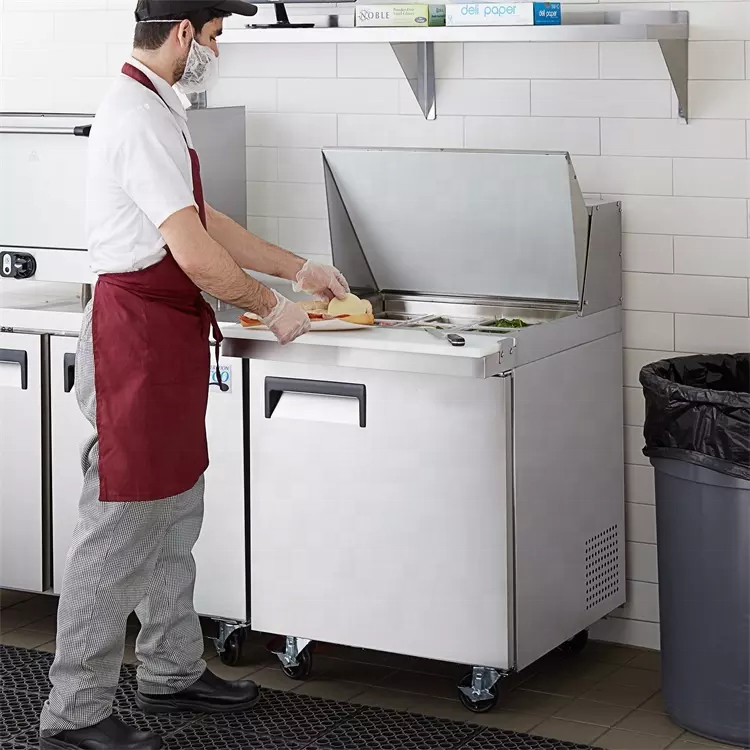 Stainless Steel Salad Prep Table Refrigerator / Salad Prep Station For Sale