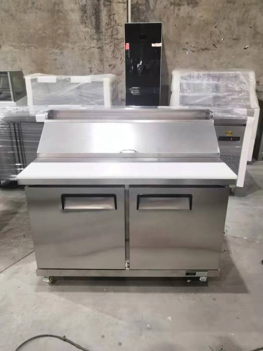 Sandwich Pizza Prep Table with CE / Two Door Refrigerated Salad Prep Table Chiller