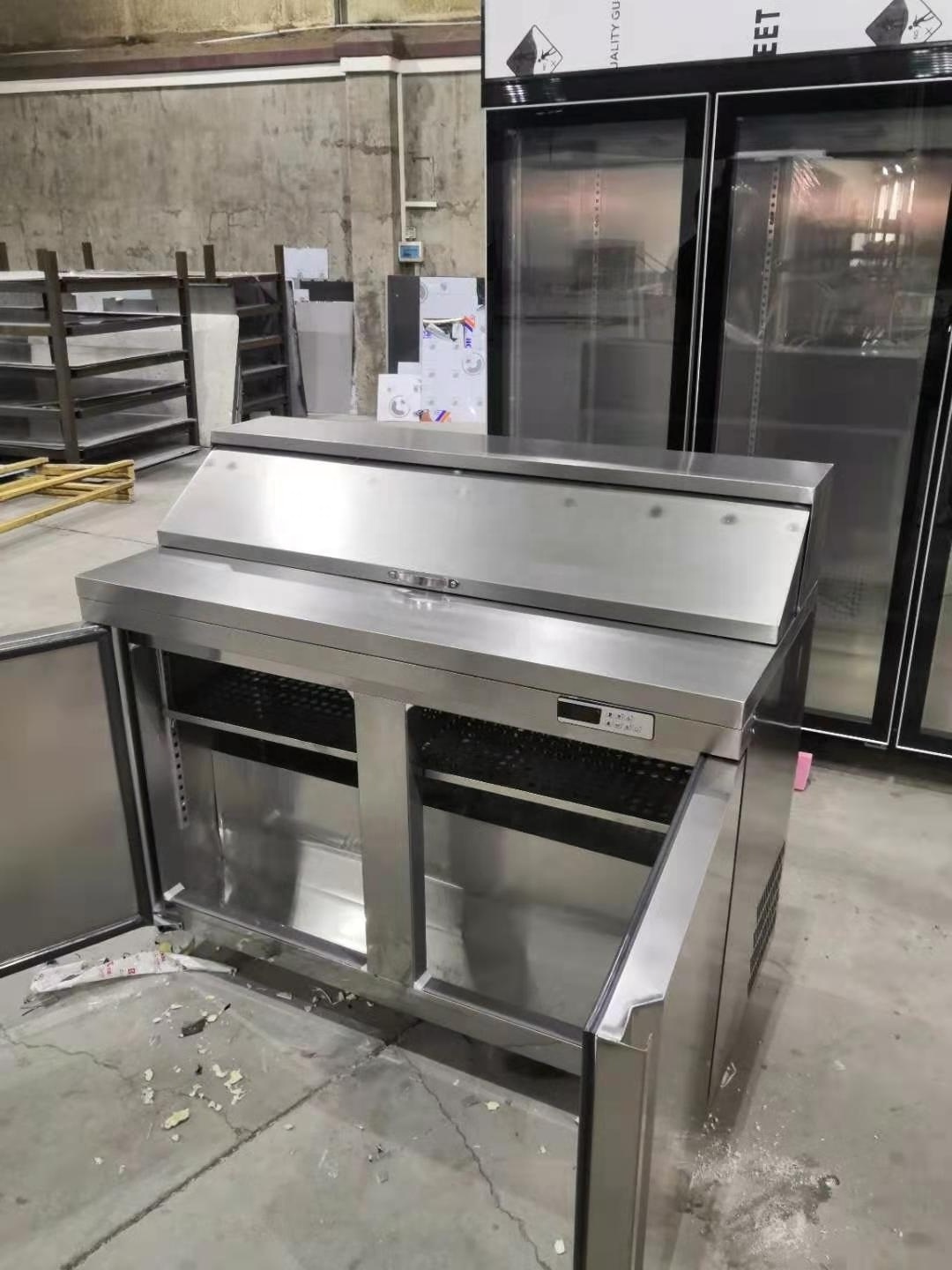 Sandwich Pizza Prep Table with CE / Two Door Refrigerated Salad Prep Table Chiller