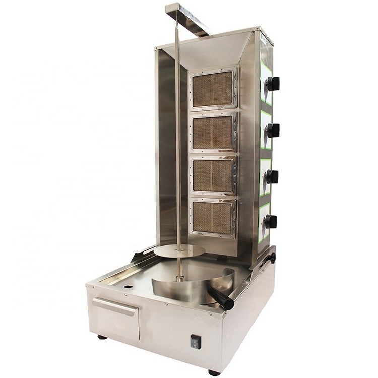 Hot Sale Restaurant Equipment Gas Doner Shawarma Grill 4 Burners Kebab Machine