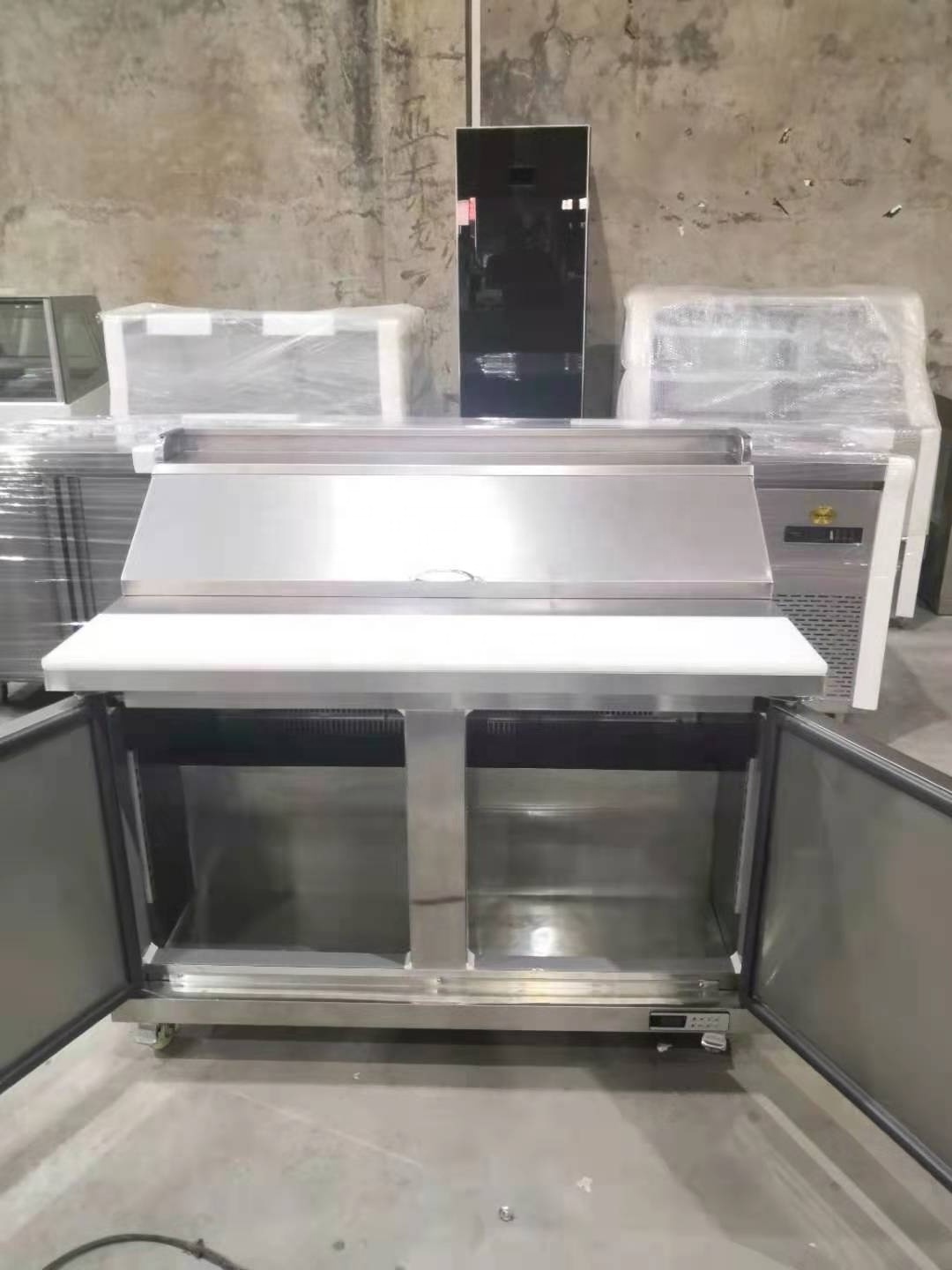 Sandwich Pizza Prep Table with CE / Two Door Refrigerated Salad Prep Table Chiller