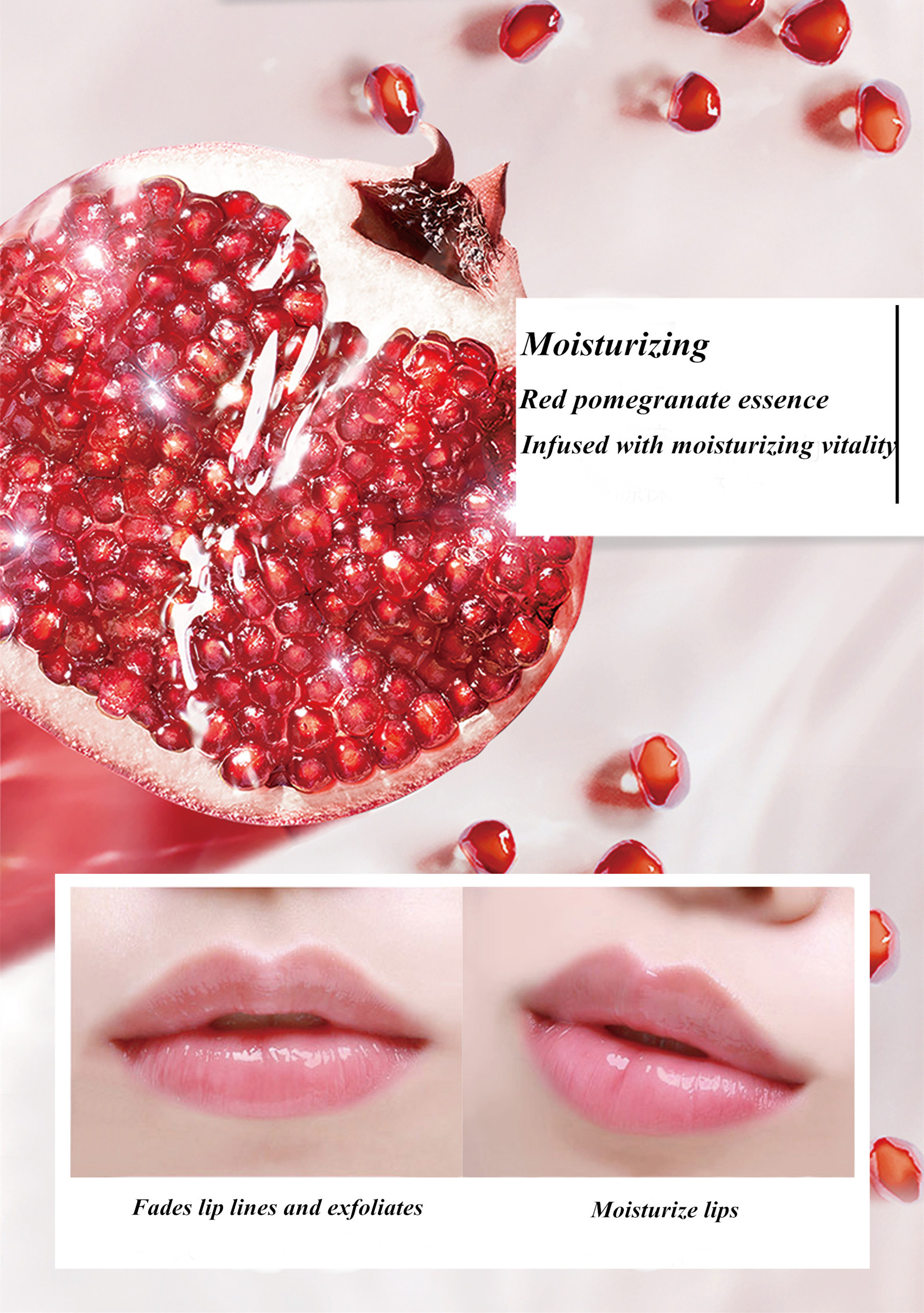 Red Pomegranate Extract Moisturizing Lip Balm Wholesale Exfoliating Hydrating Lip Balm Stick