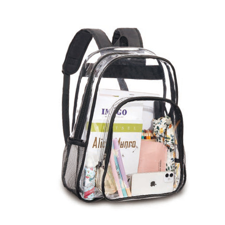 Popular Women And Men School Bag PVC Transparent Mesh Backpack Clear Fashion Outdoor Travel Storage Backpack