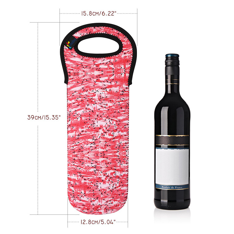 Portable Neoprene Wine Tote Holders Wine Bag Carriers Wine Bottle Holder Cooler