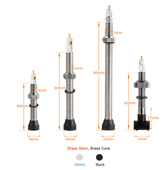 Colorful Aluminum Alloy Road MTB Bike FV Valve Presta 40mm/60mm/80mm/100mm/120mm Bicycle Tubeless Valve