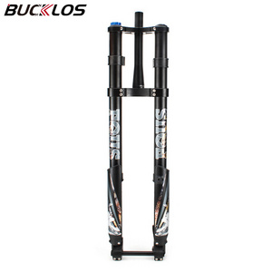 Bucklos OEM/ODM Garfo De Bicicleta Aro 26 27.5 29" Double Crown Mtb Suspension Bike Air Pressure  Bicycle Parts  Inverted Fork