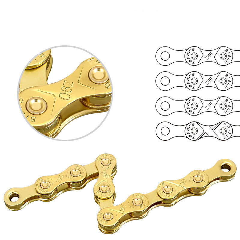 BUCKLOS mountain road bicycle chain 9/10/11/12 speed ultra-light electroplated gold colorful bicycle chain