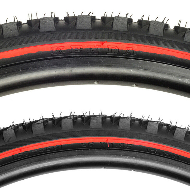 24  26inch Tire K849 40-65PSI MTB Tyre 27TPI Thicken Mountain Bike Tire 1.95/2.1'' Red Edge Cross-Country  Bicycle Parts