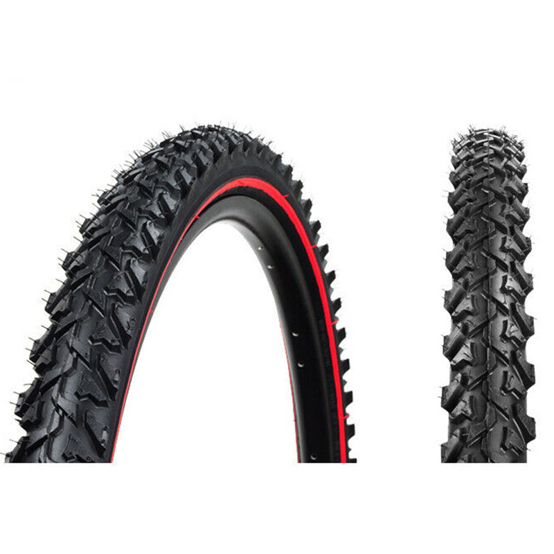 24  26inch Tire K849 40-65PSI MTB Tyre 27TPI Thicken Mountain Bike Tire 1.95/2.1'' Red Edge Cross-Country  Bicycle Parts