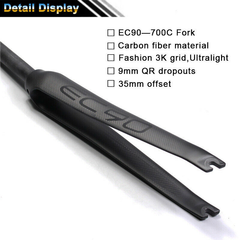 Bucklos OEM/ODM Garfos Para Bicicletas 700c Ultralight Full Carbon Fiber Road Bike Bicycle Parts Cycle Rigid Fork