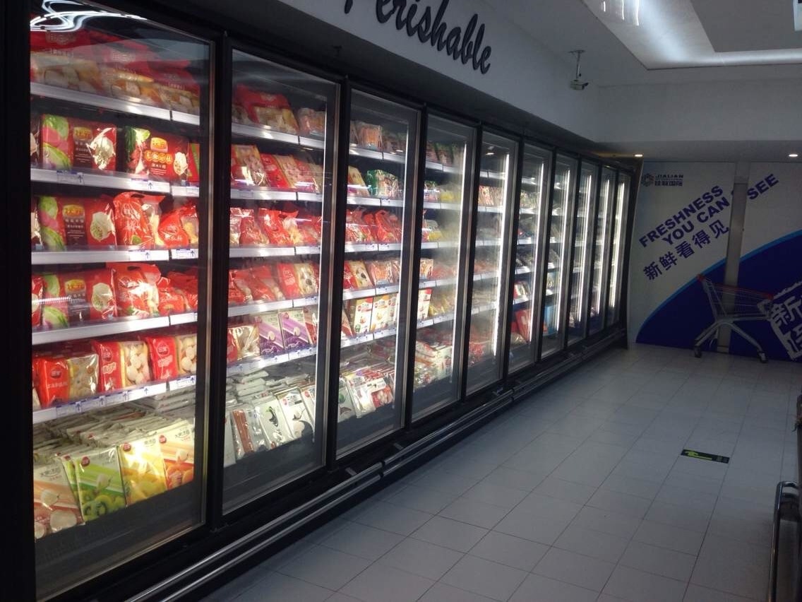 China Manufacturer Factory Price Freezer Dark Commercial Display Cabinets Used Vertical Refrigerator