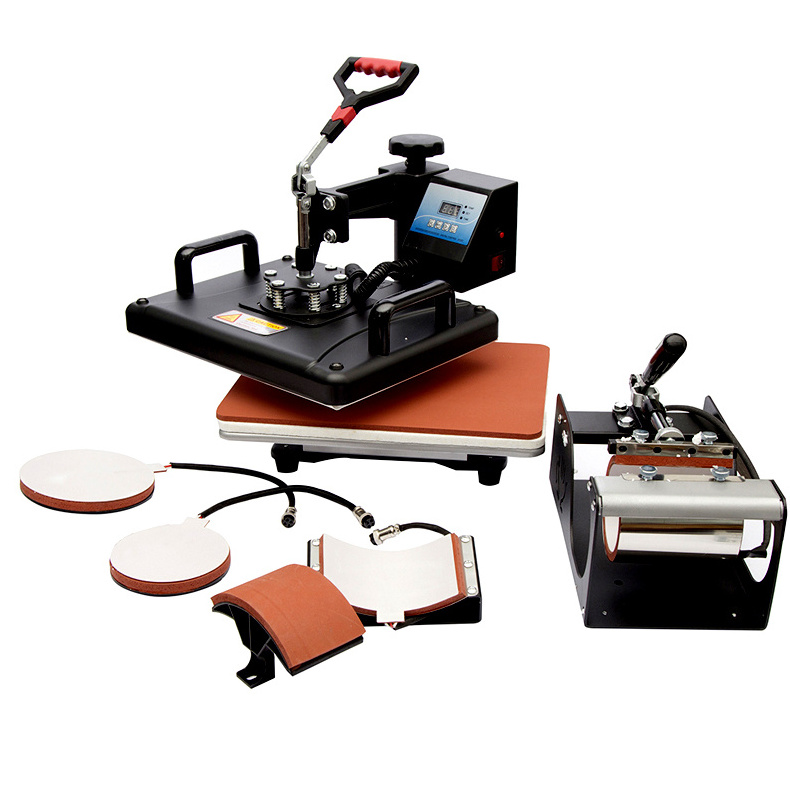 5 in 1 swing awying combo heat press machine T-shirt mug hat Plate heat transfer sublimation multi-function print machine