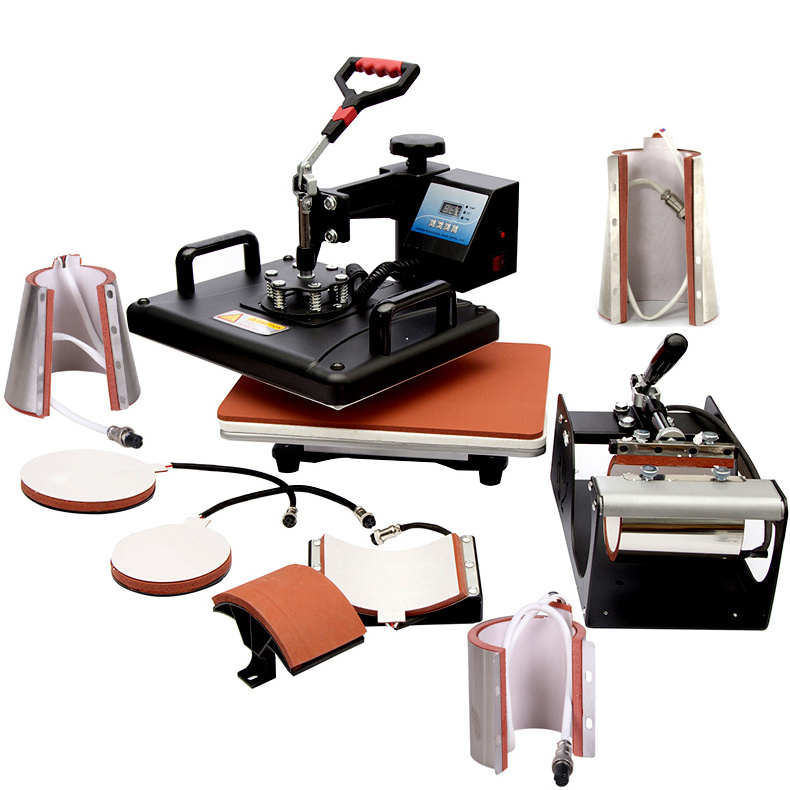 8 In 1 Combo Heat Press Machine Mug Hat/Cap T-shirt Plate Tile heat transfer machine multi-function sublimation Print machine