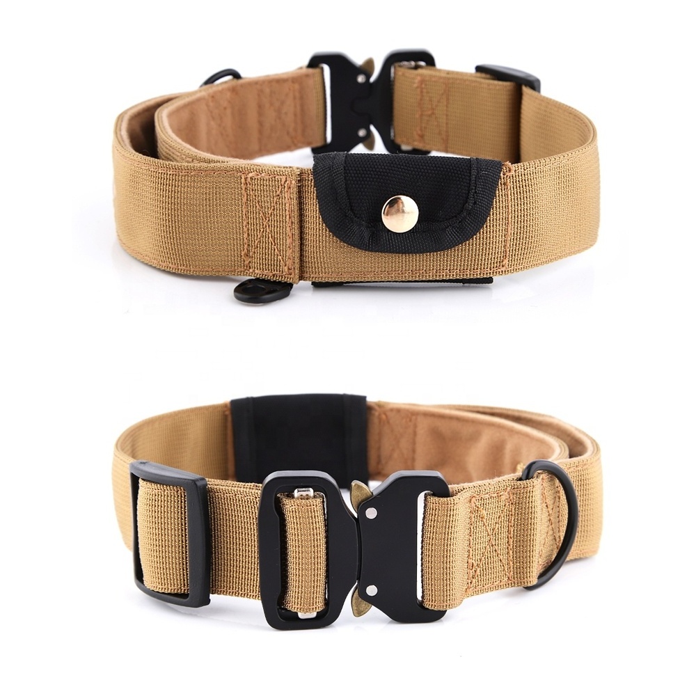 Quick Release Heavy Metal Buckle Pet Dog Collar 1000D High Quality Nylon Fabric Tactical Pet Collar and Leash