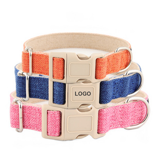 Custom Pet Collar Manufacturer Wholesale Dog Collars Private Label Hot Selling Metal Buckle Hemp Heavy Duty Dog Collar For Sale