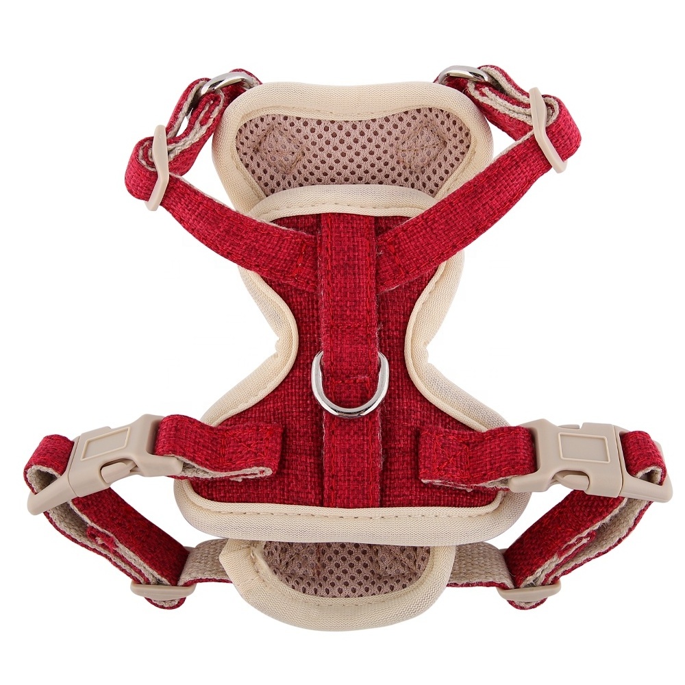 Wholesale Factory Pure Cotton Dog Harness Adjustable Eco-Friendly Pure Hemp Customized Pet Dog Harness