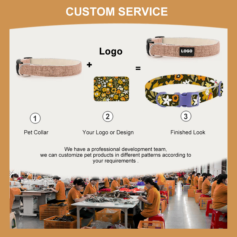 Custom Pet Collar Manufacturer Wholesale Dog Collars Private Label Hot Selling Metal Buckle Hemp Heavy Duty Dog Collar For Sale