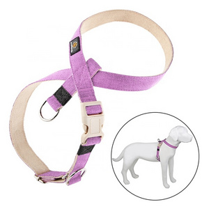 2023 Newest Adjustable Pet Dog Harness Pure Natural Eco-Friendly Pure Cotton Hemp Pet Dog Harness