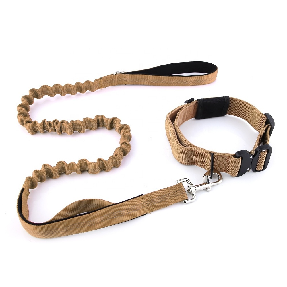 Quick Release Heavy Metal Buckle Pet Dog Collar 1000D High Quality Nylon Fabric Tactical Pet Collar and Leash