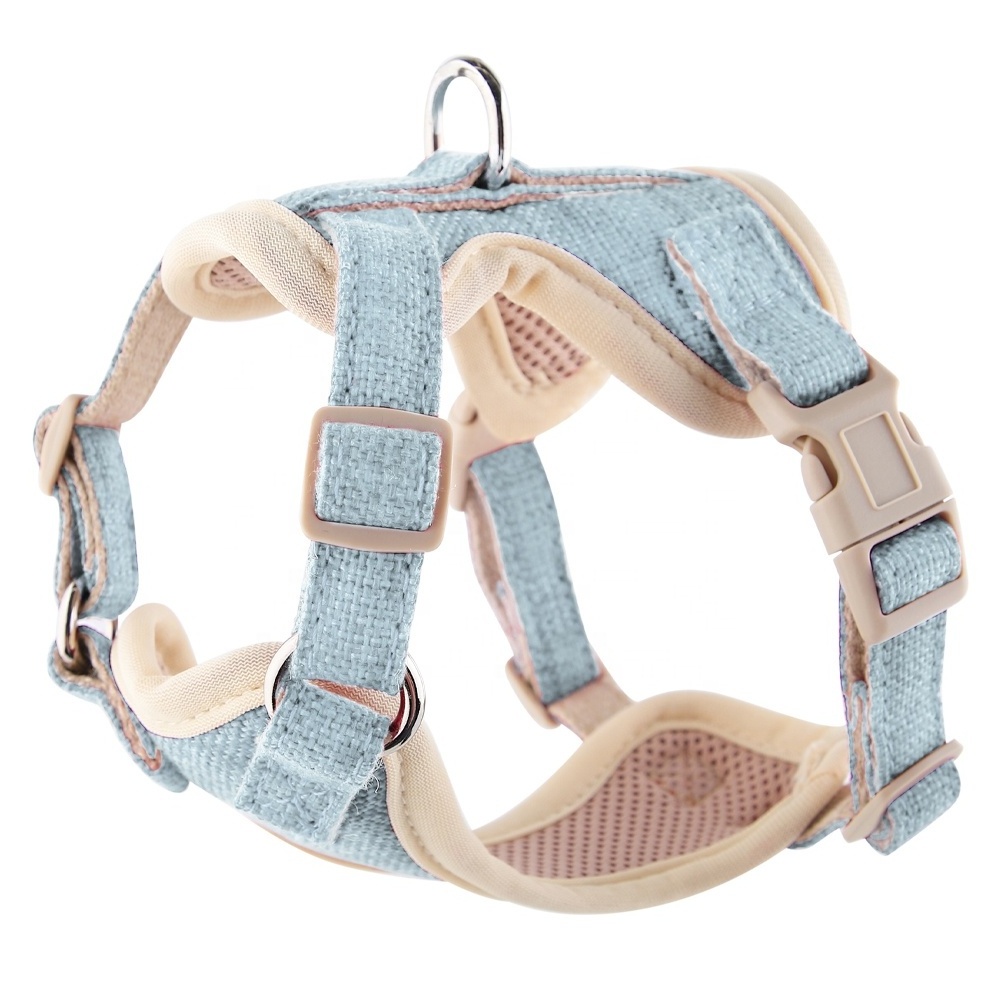 Wholesale Factory Pure Cotton Dog Harness Adjustable Eco-Friendly Pure Hemp Customized Pet Dog Harness