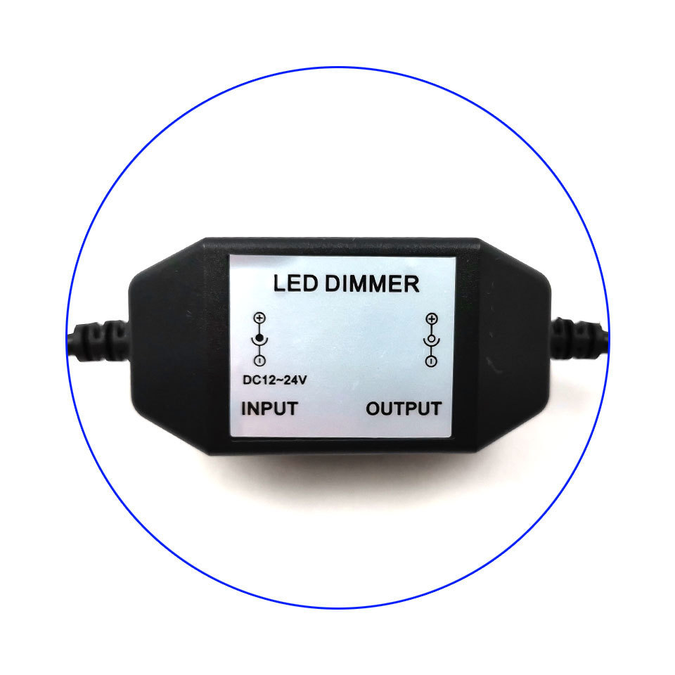 8A LED Dimmer with DC Connector Wire 12V 24V100W  Lighting Dimmer Manual Switch Dimming 5.5x2.1mm DC Connectors