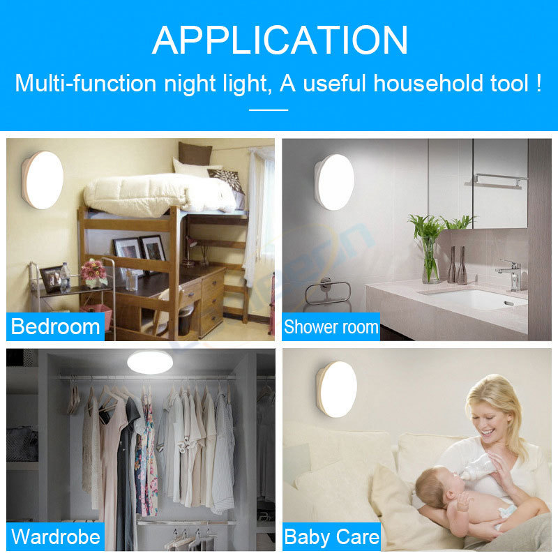 Body Motion Sensor Light Rechargeable Intelligent LED Lamp for Kitchen Bedroom Bathroom Toilet Stick On Anywhere Wall Light