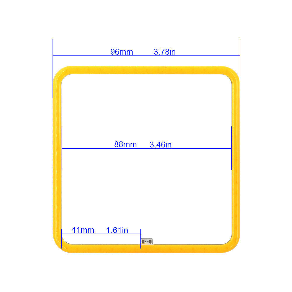 96mm Square COB LED Lights 9V 12V LED Frame for Car Headlight Fog Lights Decoration Lighting Red Blue Orange White Color Lamp