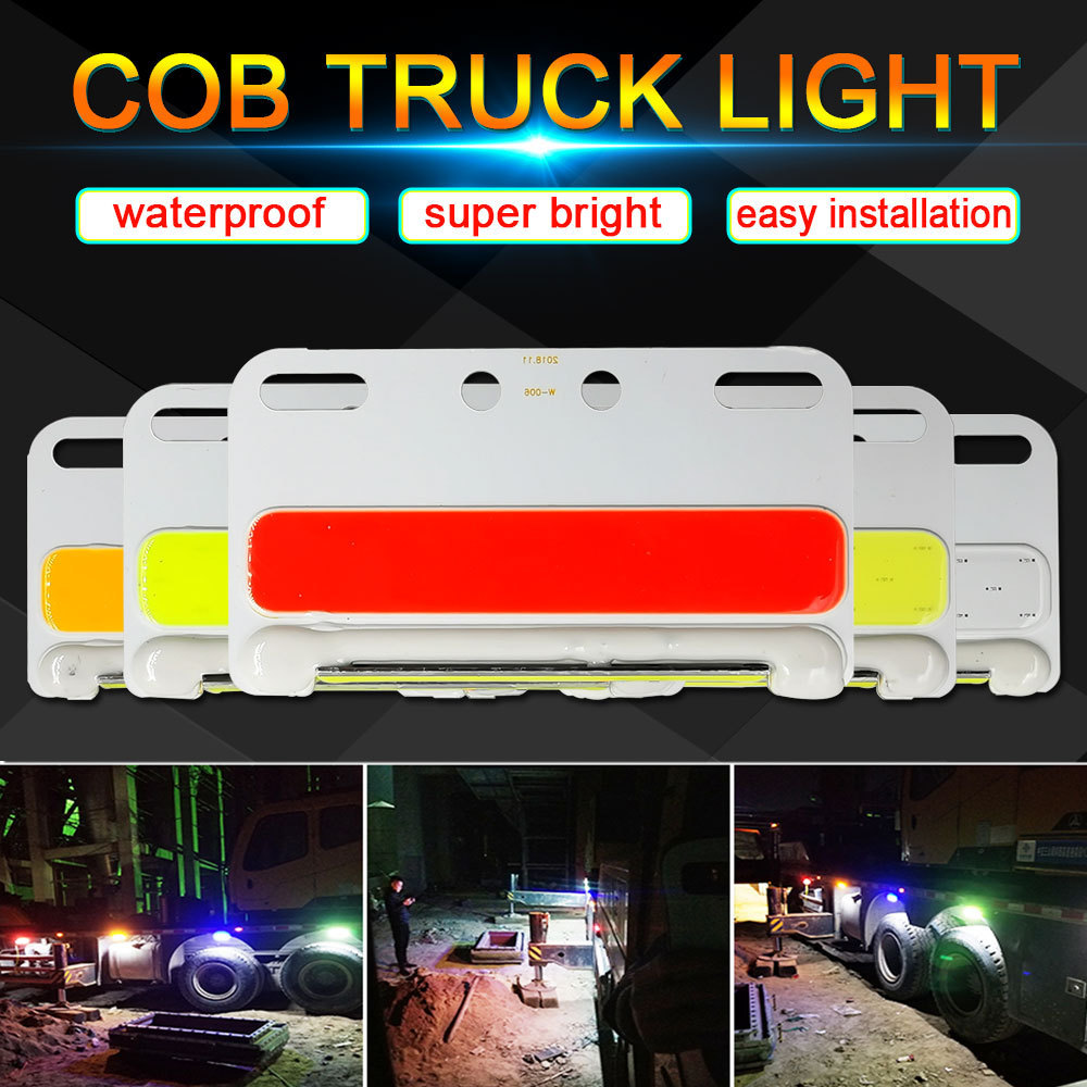 COB Truck Side Lights Turning Signal Lamp 12V 24V LED for Trucks Lorry Warning Strobe Lighting Waterproof Sidelight