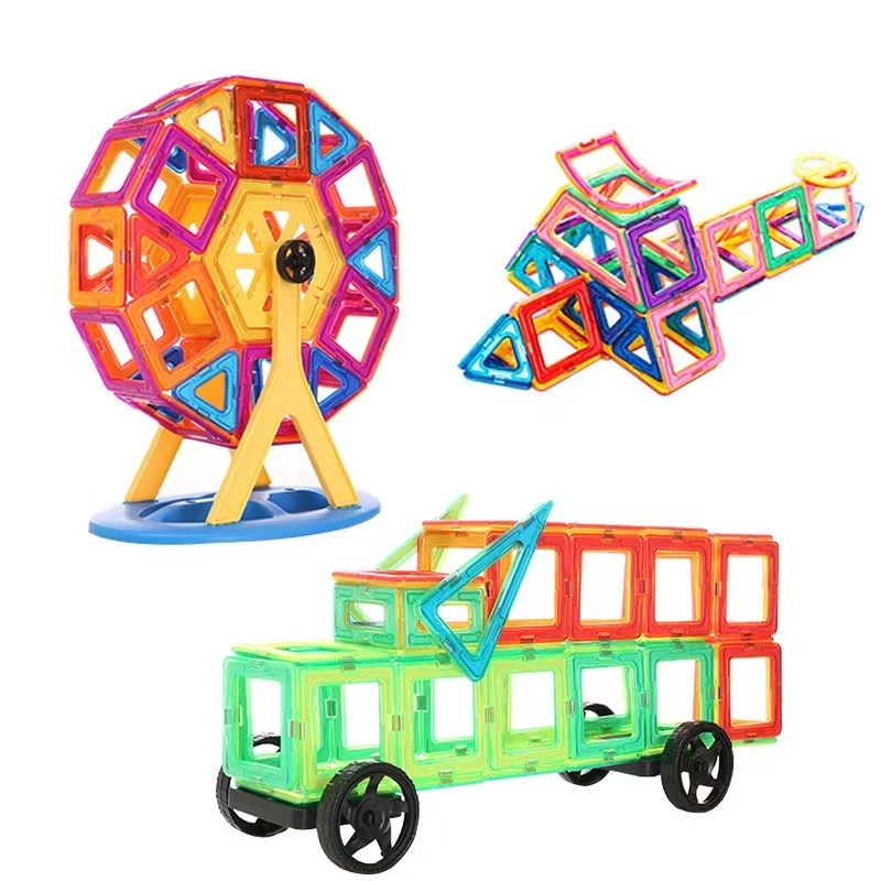 Magnetic Tiles Toy Plastic Magnetic Building Blocks Safe 3d Diy Construction Toys Educational Stem Toy For Kids