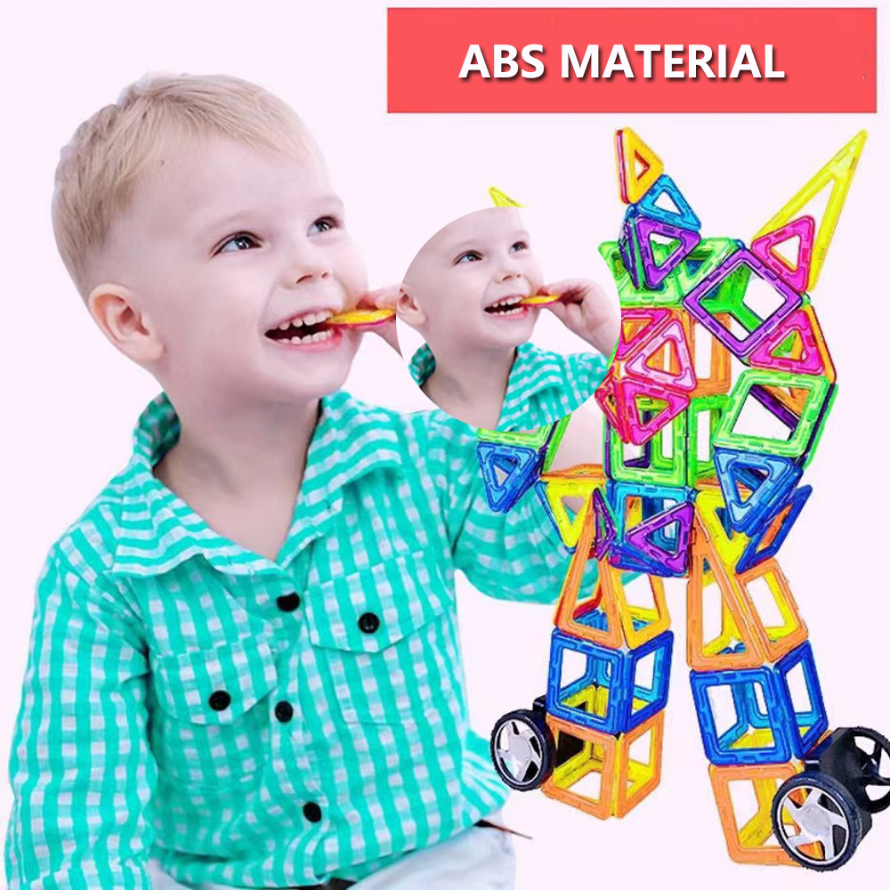 Magnetic Tiles Toy Plastic Magnetic Building Blocks Safe 3d Diy Construction Toys Educational Stem Toy For Kids