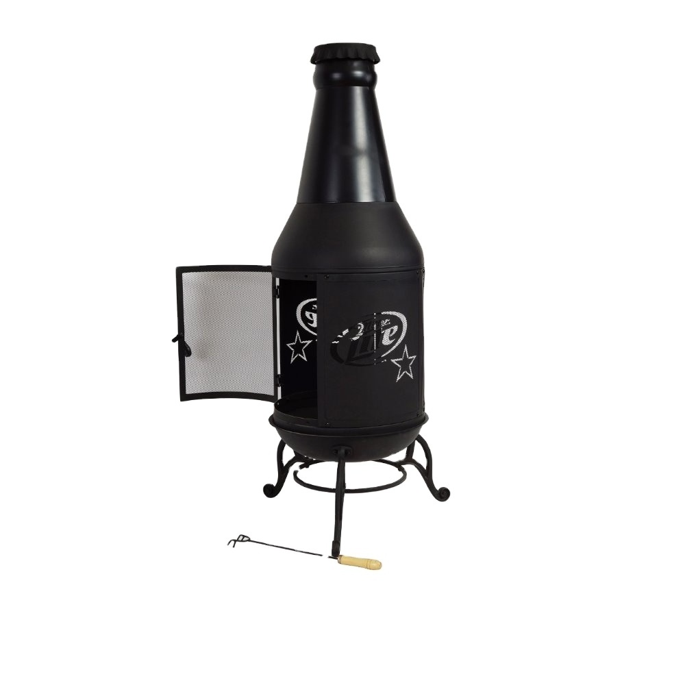 High quality creative art bottle fire pits& long-neck style chimney