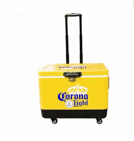 51L PU insulated ice chilly bin cooler box with wheels