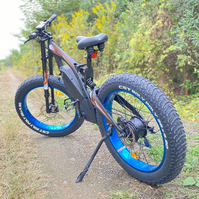 Off road powerful fat tire 48v 18ah 1000w 1500w bicycle electric bike fat bike mountain BISON 26 with suspension