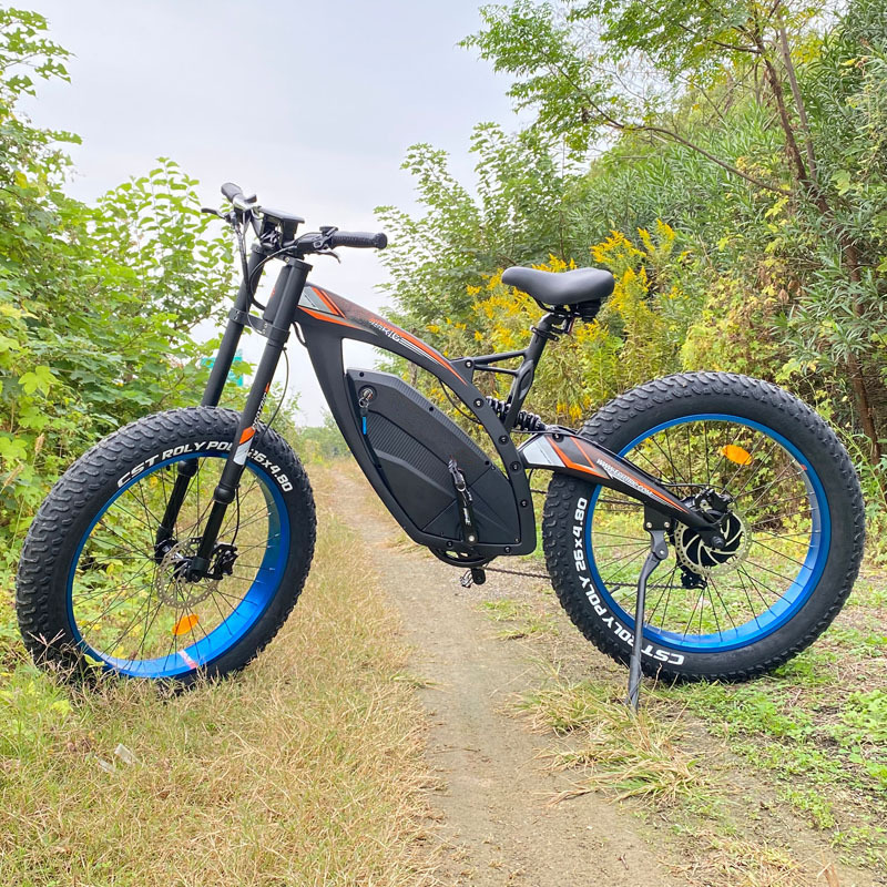 Off road powerful fat tire 48v 18ah 1000w 1500w bicycle electric bike fat bike mountain BISON 26 with suspension