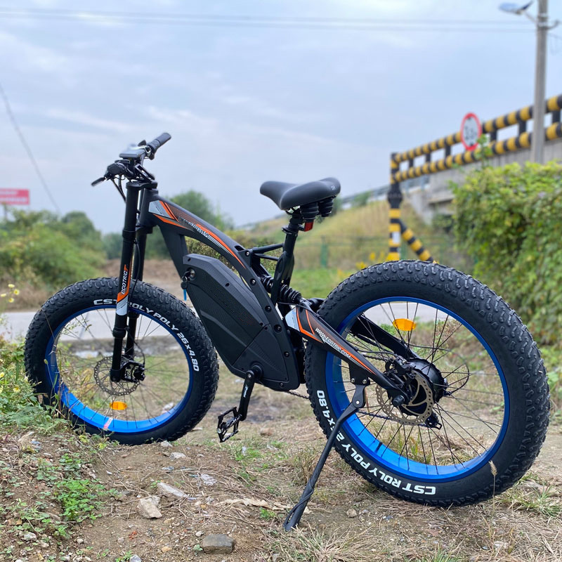 Off road powerful fat tire 48v 18ah 1000w 1500w bicycle electric bike fat bike mountain BISON 26 with suspension