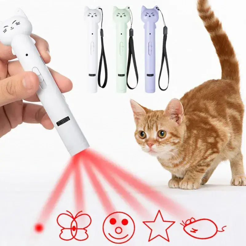 Interactive Toy for Dogs Cats Usb Recharge New Design Shape More Pattern Cat Laser Toy Teaser Wand for Cats