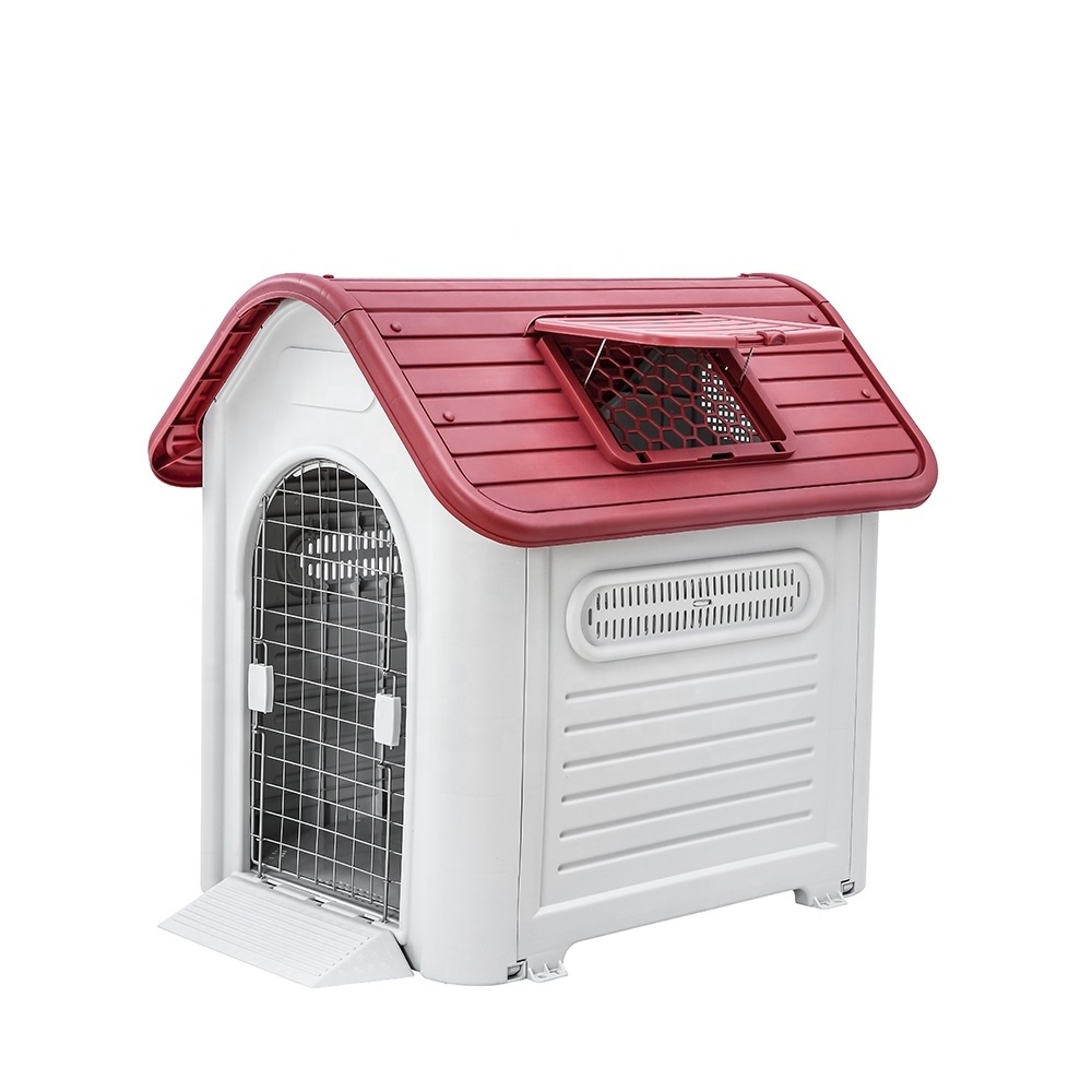 Plastic Dog Outdoor Kennel House Large Flooring Pet Dogs Kennels Cage Removable Waterproof Pets Home