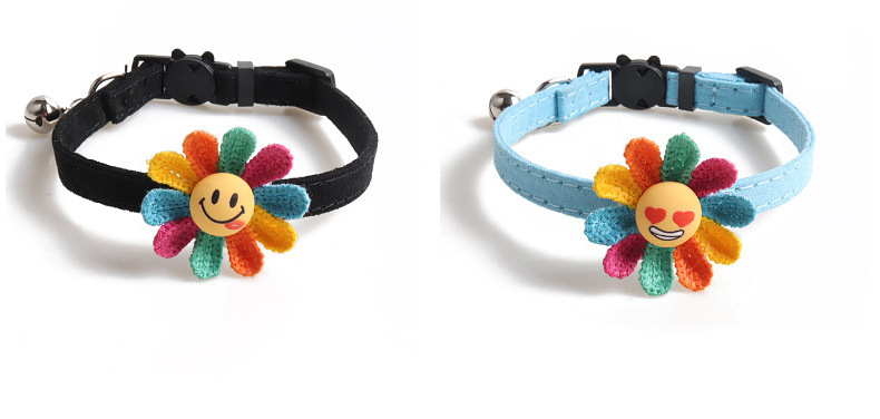 Sunflower cute cat collar cloth small pet collars for rabbit cats dog funny expression dogs