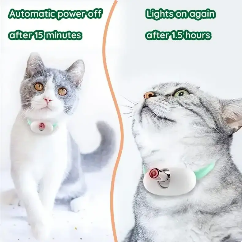 Laser Pointer Collar for Cats Wearable Automatic Cat Laser Collar Toy Electric Smart Amusing Collar for Kitten USB Rechargeable