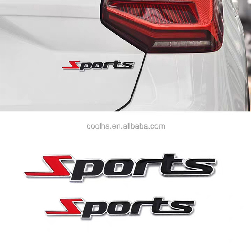 Auto Metal SPORT Logo Premium Car Side Fender Rear Trunk Emblem Badge Decal Car Sticker 3D For BWM Audi Opel Toyota Honda Nissan